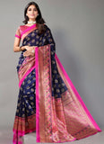 Trendy Printed Litchi Silk Sarees