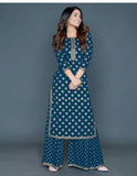 Latest Rayon Printed Kurti Palazzo Set